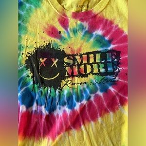 Smile More Tie Dye Short Sleeve Shirt